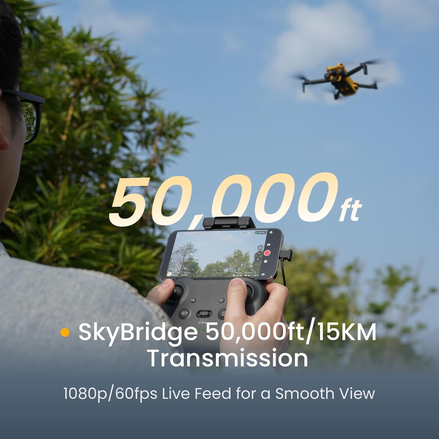 X1 Fly More Combo, Drone with Camera 4K for Adults, 8K Photo, Under 249g, 50000ft Transmission, 96-Min Flight Time with 3 Batteries