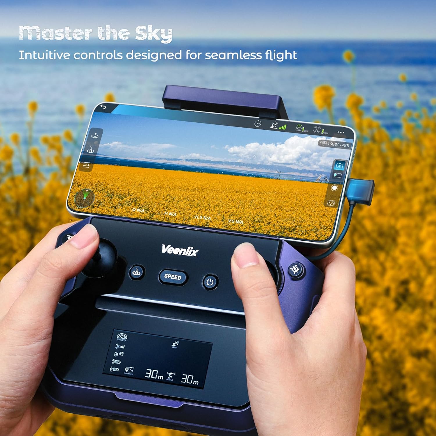 V11Air Drone with 6K Camera for Adults, 3-Axis Gimbal Drones with 4K/30fps Video, 10000ft FPV Transmission Professional Drone, 70Mins Long Flight Time, GPS Smart Control, Beginner friendly