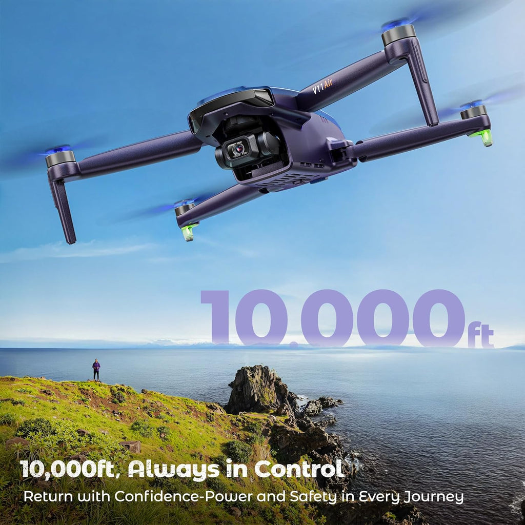 V11Air Drone with 6K Camera for Adults, 3-Axis Gimbal Drones with 4K/30fps Video, 10000ft FPV Transmission Professional Drone, 70Mins Long Flight Time, GPS Smart Control, Beginner friendly